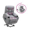 Masážne polohovacie kreslo - HUDSON, Sivá látka