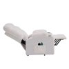 Masážne polohovacie kreslo - HUDSON, Biela látka – detail 8