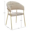 Dizajnové kreslo - DASMIN, Béžová zamatová látka – detail 1