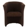 Klubové kreslo - CUBA, Hnedá semišová látka – detail 3