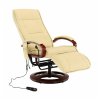Masážne kreslo - ARTUS, Béžová ekokoža – detail 12