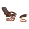 Polohovacie hojdacie kreslo - RYAN, Hnedá ekokoža – detail 3