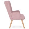 Ušiakové kreslo s podnožkou - STONE, Ružová látka – detail 6