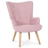 Ušiakové kreslo s podnožkou - STONE, Ružová látka – detail 7
