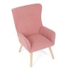 Ušiakové kreslo - PINE, Ružová látka – detail 7
