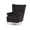 Ušiakové kreslo - NOVA, Čierna látka