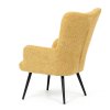 Ušiakové kreslo - LUCAS, Žltá látka – detail 4