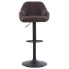 Barová stolička - LYRA, Hnedá látka (imitácia kože) – detail 1