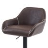 Barová stolička - LYRA, Hnedá látka (imitácia kože) – detail 4