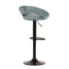 Barová stolička - ASTRA, Modrá zamatová látka – detail 5