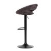 Barová stolička - ASTRA, Hnedá zamatová látka – detail 4