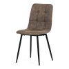 Jedálenská stolička - CARLA, Hnedá látka (imitácia kože)