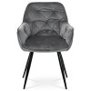 Jedálenská stolička - IRIS, Šedá zamatová látka – detail 1