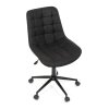 Kancelárske kreslo - ZELIA, Čierna látka (imitácia kože) – detail 7
