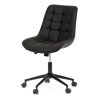 Kancelárske kreslo - ZELIA, Čierna látka (imitácia kože)
