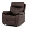 Polohovacie kreslo - DARIAN, Hnedá látka (imitácia kože)