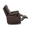Elektricky polohovacie kreslo - DECLAN, Hnedá látka (imitácia kože) – detail 10