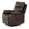 Elektricky polohovacie kreslo - DECLAN, Hnedá látka (imitácia kože) – detail 4
