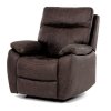 Elektricky polohovacie kreslo - DECLAN, Hnedá látka (imitácia kože)