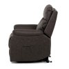 Elektricky polohovacie kreslo - EASTON, Hnedá látka (imitácia kože) – detail 7