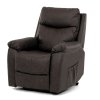 Elektricky polohovacie kreslo - EASTON, Hnedá látka (imitácia kože)