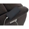 Elektricky polohovacie kreslo - ERIC, Hnedá látka – detail 14