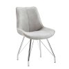 Jedálenská stolička - MADORA, Sivá látka (imitácia kože)