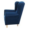 Ušiakové kreslo - CHARLOT, Modrá látka – detail 6