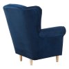 Ušiakové kreslo - CHARLOT, Modrá látka – detail 7