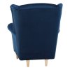Ušiakové kreslo - CHARLOT, Modrá látka – detail 8