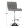 Barová stolička - KANDY, Sivohnedá látka – detail 1