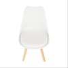 Plastová jedálenská stolička - BALI, Biela ekokoža – detail 15