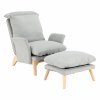 Relaxačné kreslo s podnožkou - ZANDER, Sivá látka