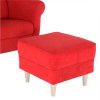 Ušiakové kreslo s taburetom - ASTRID, Červená látka – detail 9