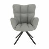 Otočné kreslo - KOMODO, Sivá látka – detail 6