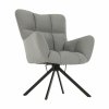 Otočné kreslo - KOMODO, Sivá látka – detail 8
