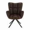 Otočné kreslo - KOMODO, Hnedá látka (imitácia kože) – detail 16