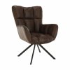 Otočné kreslo - KOMODO, Hnedá látka (imitácia kože) – detail 9