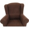 Ušiakové kreslo s taburetom - ASTRID, Hnedá látka – detail 8