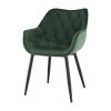 Dizajnové kreslo - FEDRIS, Zelená zamatová látka – detail 3