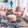 Luxusné kreslo - NOBLIN, Ružová zamatová látka – detail 5