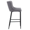 Barová stolička - CEZARIA, Sivá látka – detail 3