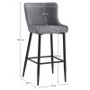 Barová stolička - CEZARIA, Sivá látka – detail 4