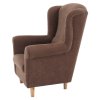 Ušiakové kreslo - CHARLOT, Hnedá látka – detail 6