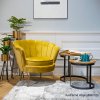 Luxusné kreslo - NOBLIN, Žltá zamatová látka – detail 2