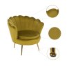 Luxusné kreslo - NOBLIN, Žltá zamatová látka – detail 4