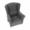 Ušiakové kreslo - CHARLOT, Sivá látka – detail 12