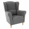 Ušiakové kreslo - CHARLOT, Sivá látka