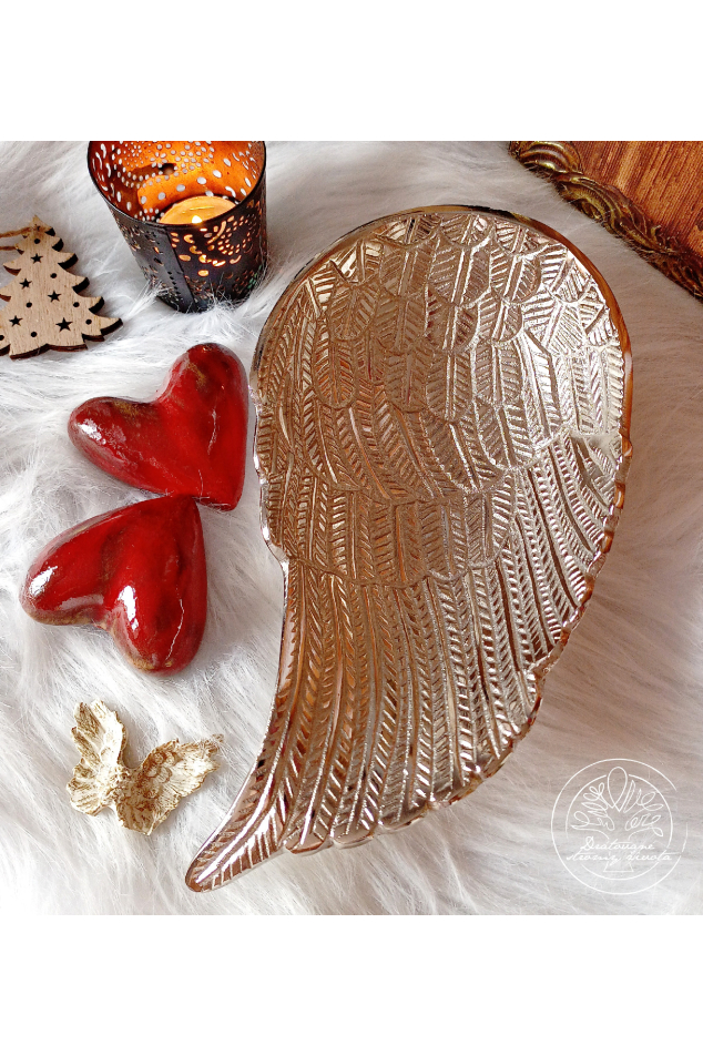 Stříbrná andělské mísa křídlo 38x21cm