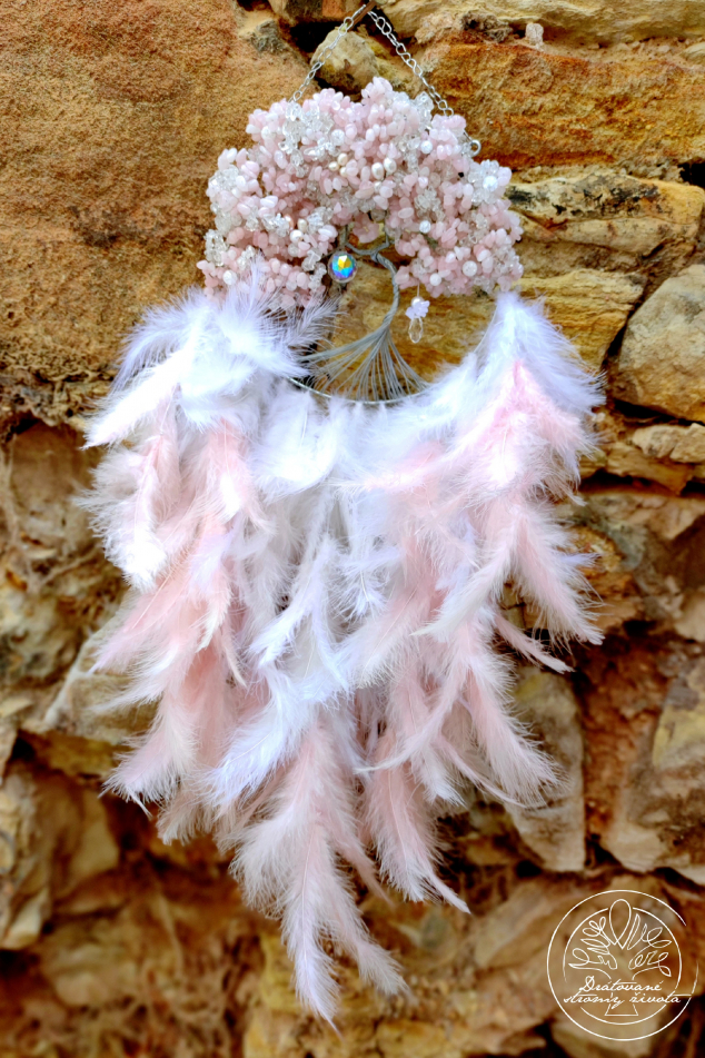 Strom života lapač snů - Růženínový Něha a láska 20cm